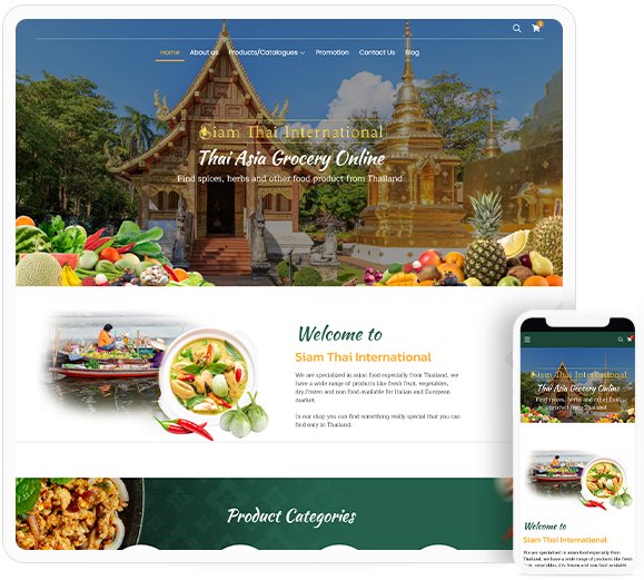 Website e-commerce bahan makanan Thailand di Italia